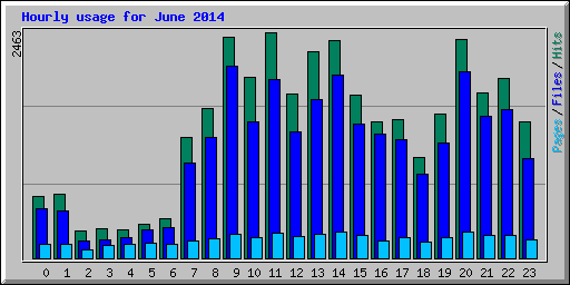Hourly usage for June 2014