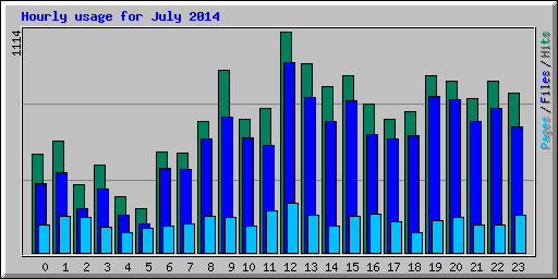 Hourly usage for July 2014